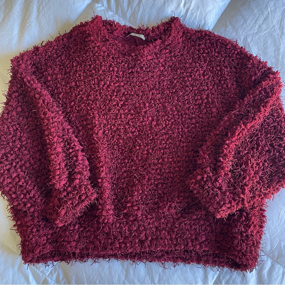 Zara textured crewneck sweater